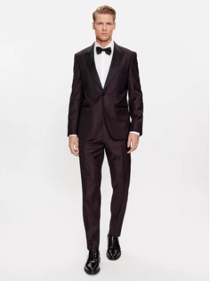 Boss Garnitur H-Huge-2Pcs-Tux-231 50502449 Bordowy Slim Fit