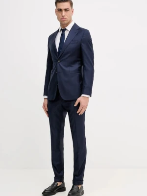 BOSS garnitur z dodatkiem wełny C-Huge-2pcs-261 męski kolor granatowy gładka 50558713