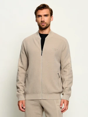BOSS GREEN Bluza KN_PS Icons70 FZ | Boss x Porsche | frotté | Regular Fit beżowy