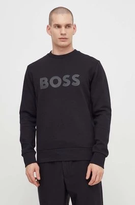 Boss Green bluza męska kolor czarny z aplikacją