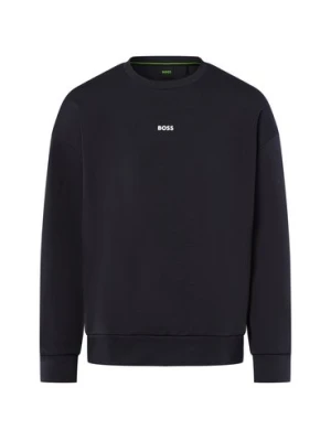 BOSS Green Bluza męska - Stenson Mężczyźni Bawełna niebieski jednolity,