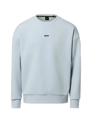 BOSS Green Bluza męska - Stenson Mężczyźni Bawełna niebieski jednolity,