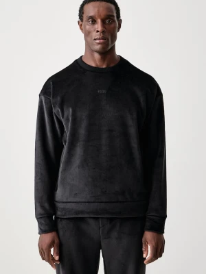 BOSS Green bluza męska welurowa SW_Cord Sweat czarny