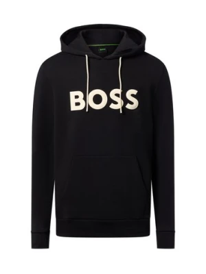 BOSS Green Bluza męska z kapturem - Soody Zone Mężczyźni Bawełna czarny jednolity,