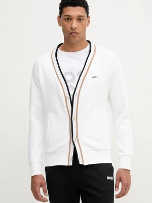 BOSS Green bluza męski kolor biały gładka 50543472