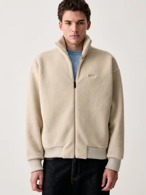 BOSS Green bluza polarowa męska SW_Teddy FZ beżowy