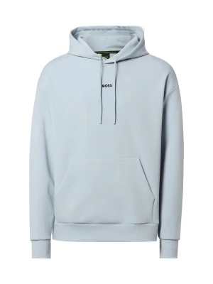 BOSS Green bluza z kapturem - Sly Zone Mężczyźni Materiał dresowy niebieski