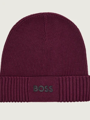 BOSS GREEN Czapka Asic_Beanie-X | z dodatkiem wełny bordowy