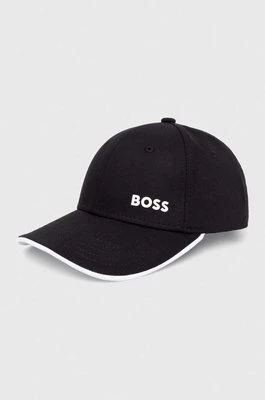 Boss Green czapka z daszkiem bawełniana kolor czarny gładka