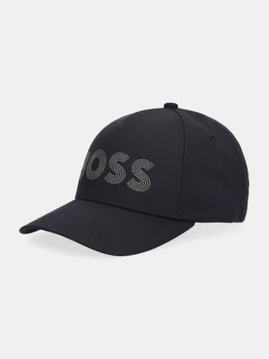 BOSS Green czapka z daszkiem bawełniana kolor czarny z aplikacją 50544417