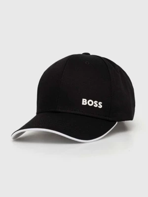 BOSS Green czapka z daszkiem bawełniana kolor czarny z nadrukiem 50519219