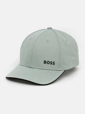 Zdjęcie produktu BOSS Green czapka z daszkiem bawełniana kolor zielony z nadrukiem 50519219