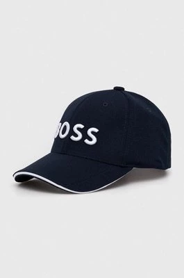 Boss Green czapka z daszkiem BOSS GREEN kolor niebieski z aplikacją 50496291