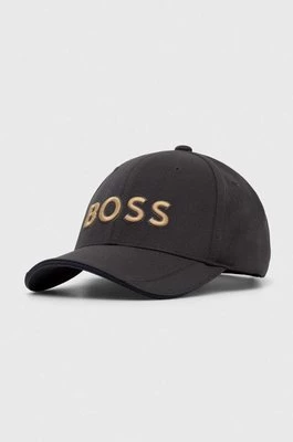 Boss Green czapka z daszkiem BOSS GREEN kolor szary z aplikacją 50496291