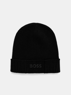 BOSS Green czapka z domieszką wełny BOSS GREEN kolor czarny