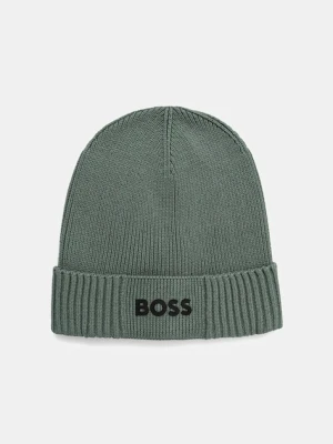 BOSS Green czapka z wełną BOSS GREEN kolor zielony 50499423
