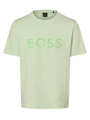 BOSS Green Koszulka męska - Tee 1 Mężczyźni Bawełna zielony nadruk,