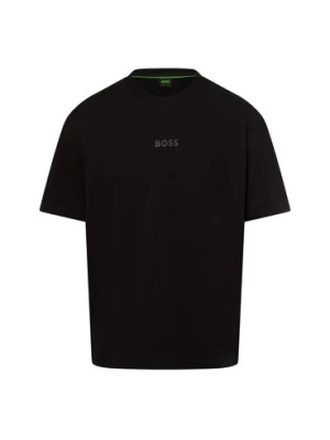 BOSS Green Koszulka męska - Tee Mężczyźni Bawełna czarny jednolity,