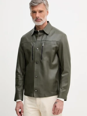 BOSS Green krótka kurtka męska skórzana BOSS X PORSCHE