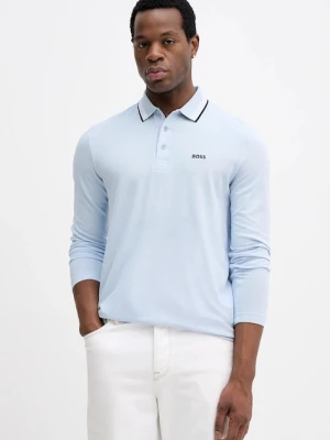 BOSS Green longsleeve bawełniany Plisy