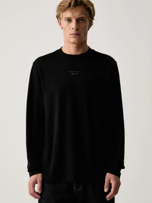 BOSS Green longsleeve męski z lyocellem TS_PS Icons70 Long czarny