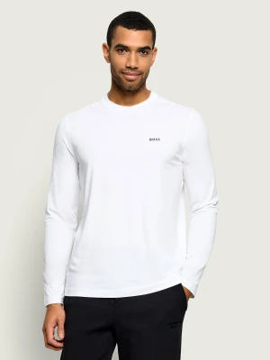 BOSS GREEN Longsleeve Tee Long | Regular Fit | stretch biały
