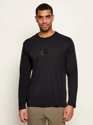 BOSS GREEN Longsleeve TS_Mirror Togn | Relaxed fit czarny