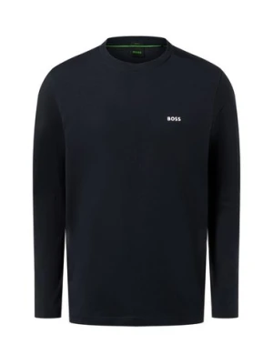 BOSS Green Męska koszula z długim rękawem Mężczyźni Bawełna niebieski|czarny jednolity,