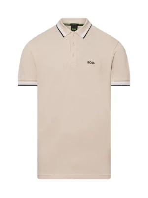 BOSS Green Męska koszulka polo - Paddy Mężczyźni Bawełna beżowy jednolity,