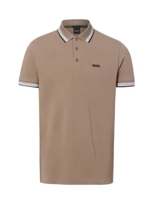 BOSS Green Męska koszulka polo - Paddy Mężczyźni Bawełna brązowy,