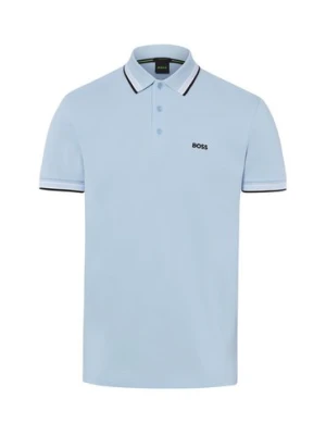 BOSS Green Męska koszulka polo - Paddy Mężczyźni Bawełna niebieski,