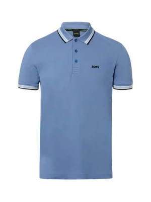 BOSS Green Męska koszulka polo - Paddy Mężczyźni Bawełna niebieski,
