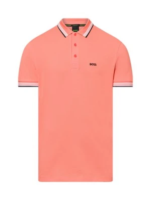 BOSS Green Męska koszulka polo - Paddy Mężczyźni Bawełna pomarańczowy jednolity,