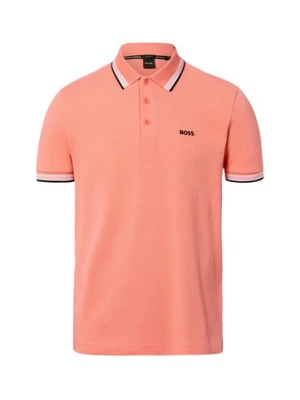 BOSS Green Męska koszulka polo - Paddy Mężczyźni Bawełna pomarańczowy,
