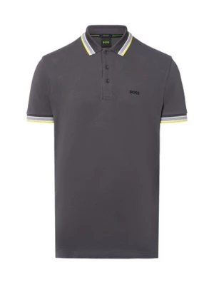 BOSS Green Męska koszulka polo - Paddy Mężczyźni Bawełna szary jednolity,