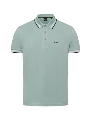 BOSS Green Męska koszulka polo - Paddy Mężczyźni Bawełna zielony jednolity,