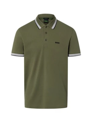 BOSS Green Męska koszulka polo - Paddy Mężczyźni Bawełna zielony jednolity,