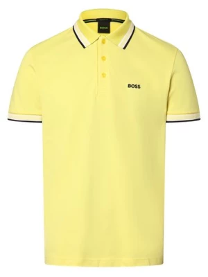 BOSS Green Męska koszulka polo - Paddy Mężczyźni Bawełna żółty jednolity,