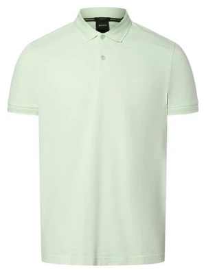 BOSS Green Męska koszulka polo - Pio 1 Mężczyźni Bawełna zielony jednolity,
