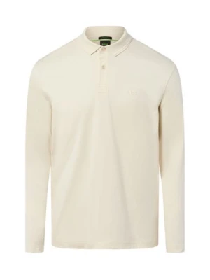 BOSS Green Męska koszulka polo - Pirol Mężczyźni Bawełna beżowy jednolity,
