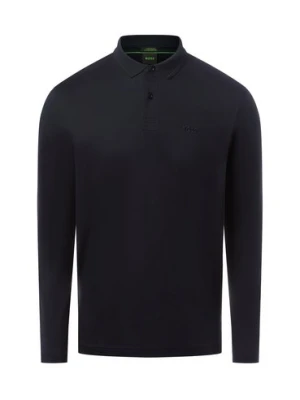 BOSS Green Męska koszulka polo - Pirol Mężczyźni Bawełna niebieski jednolity,