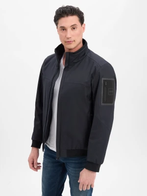 BOSS Green Męska kurtka funkcjonalna - Hexatech Bomber Mężczyźni Sztuczne włókno niebieski jednolity,