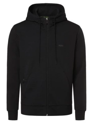 BOSS Green Męska kurtka z kapturem - Saggy Mężczyźni Bawełna niebieski jednolity,