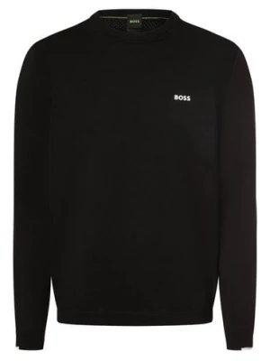 BOSS Green Męski sweter z dzianiny - Ever-X_CN Mężczyźni czarny jednolity,