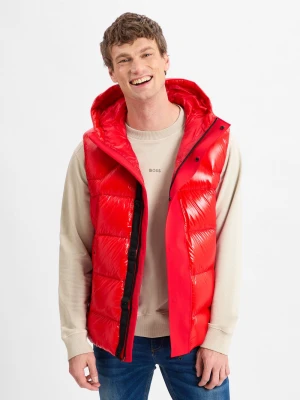 BOSS Green Pikowana kamizelka męska - V_Ronnie Mężczyźni czerwony jednolity,