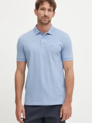 BOSS Green polo bawełniane kolor niebieski 50469055