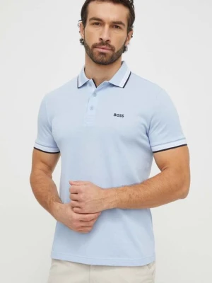 BOSS Green polo bawełniane kolor niebieski 50469055