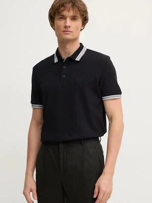 Boss Green polo bawełniane kolor szary gładki 50469055