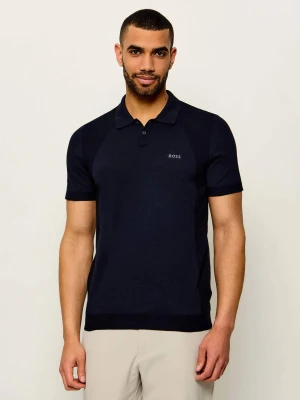BOSS GREEN Polo KN_Momentum-Lite PS | Regular Fit granatowy