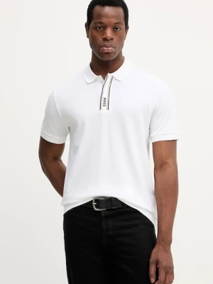 BOSS Green polo męski kolor biały gładki 50549362